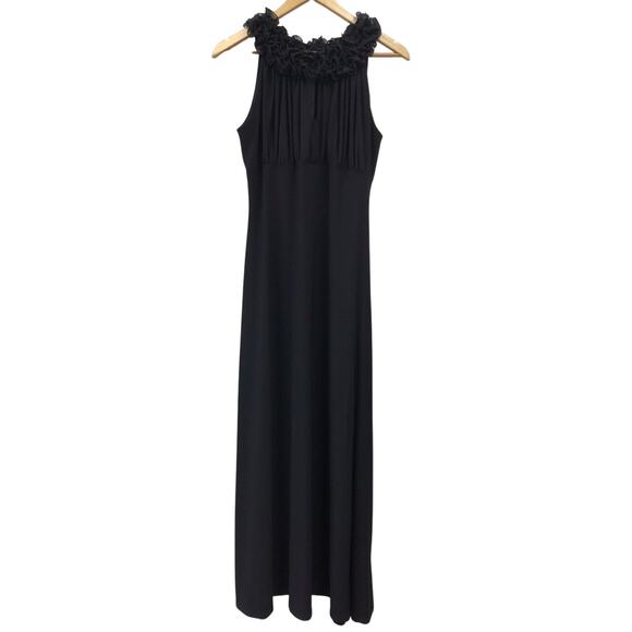 Onyx Nite By Wendye Chaitin Dress Womens 8 Maxi Black - Picture 1 of 7